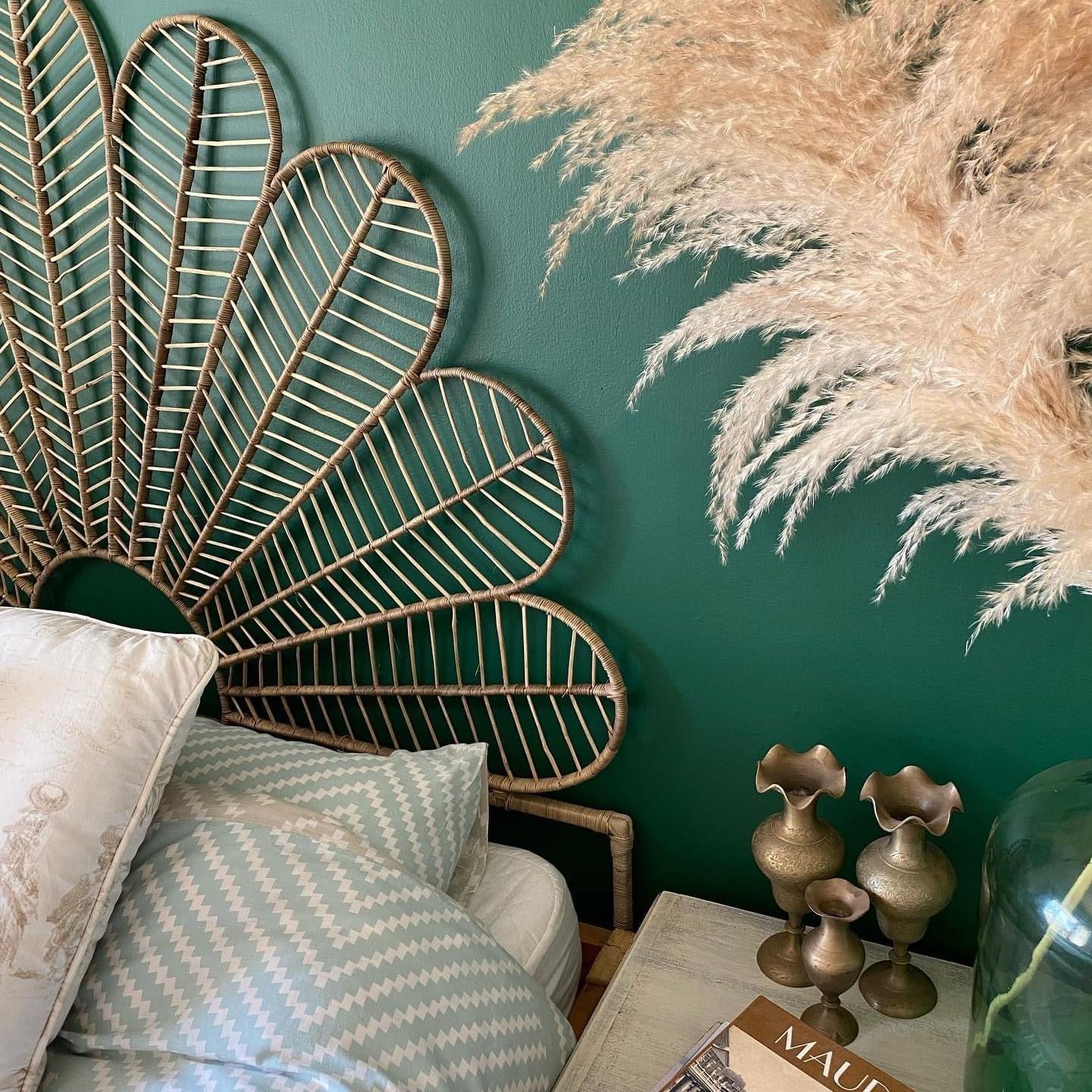 Cane flower headboard