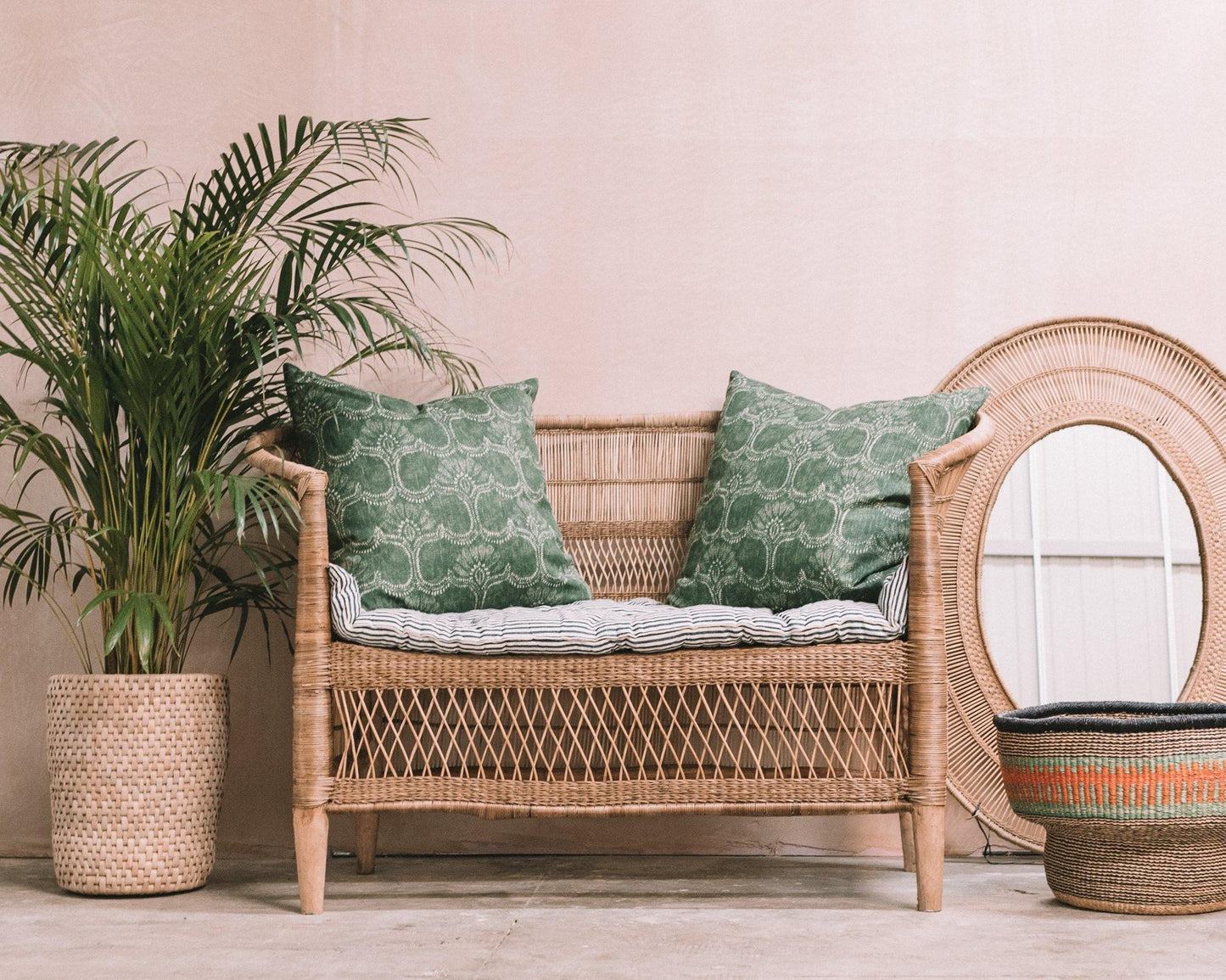 Two Seater Traditional Malawi Cane Chair
