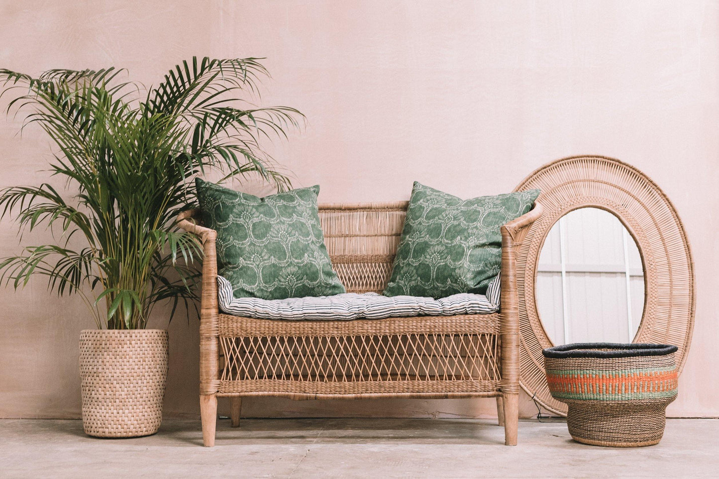 Two Seater Traditional Malawi Cane Chair