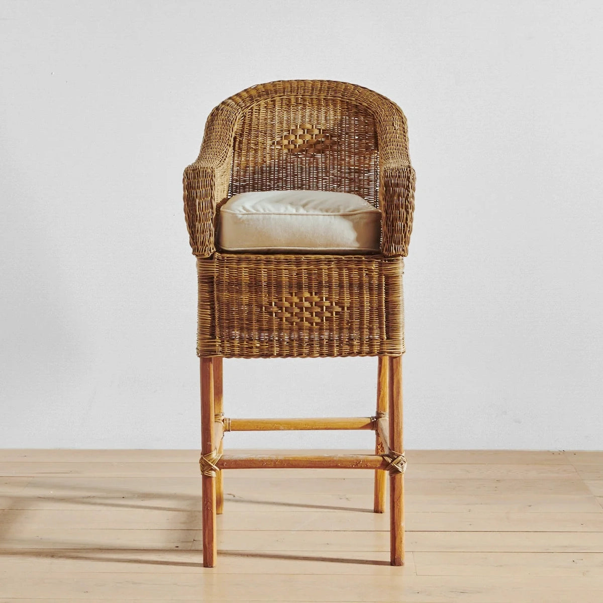 Classic Malawi Bar Stool with arms and cushion