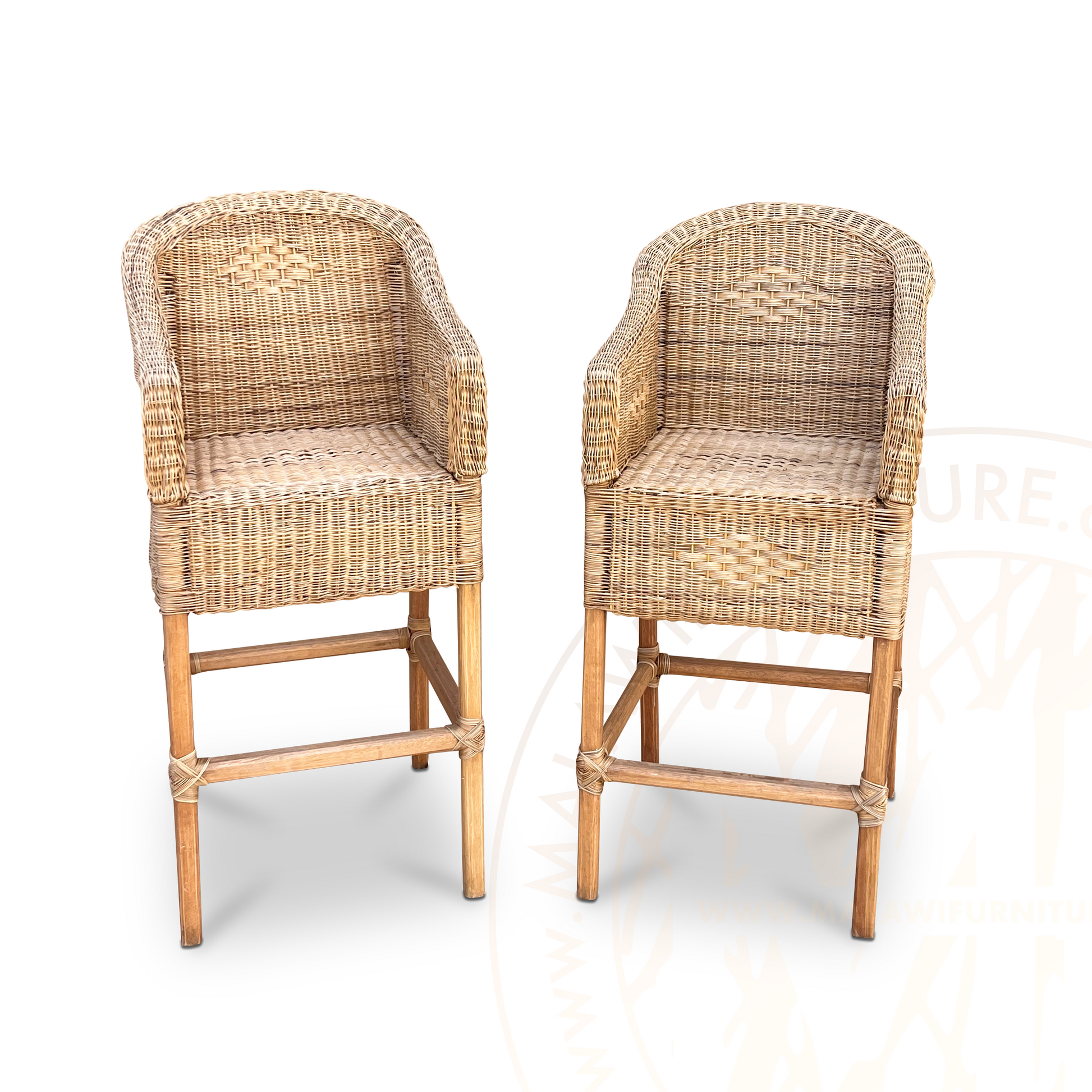 two Classic Bar Stools Chairs with Arms luxury