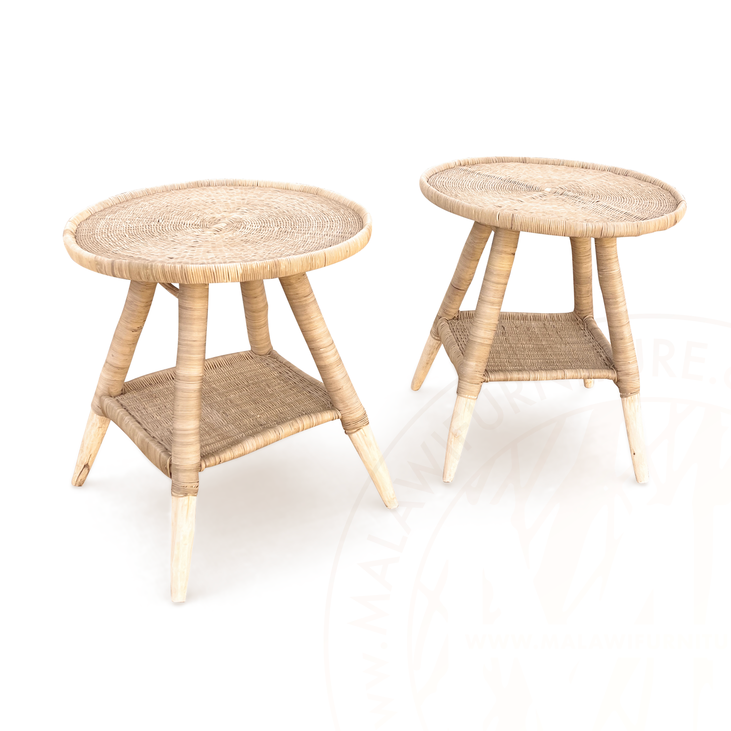 RoundTop Side table Malawi Table hand weaved woven rattan cane side table coffee