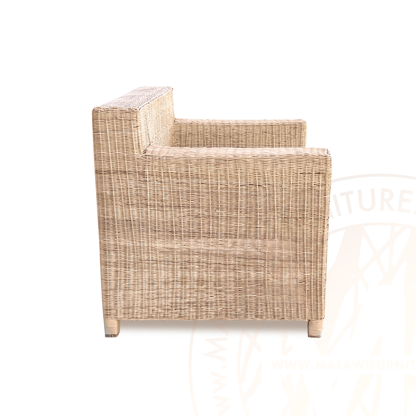BOX Malawi Couch β One Seater hand weaved woven rattan cane chair malawi patio outdoor