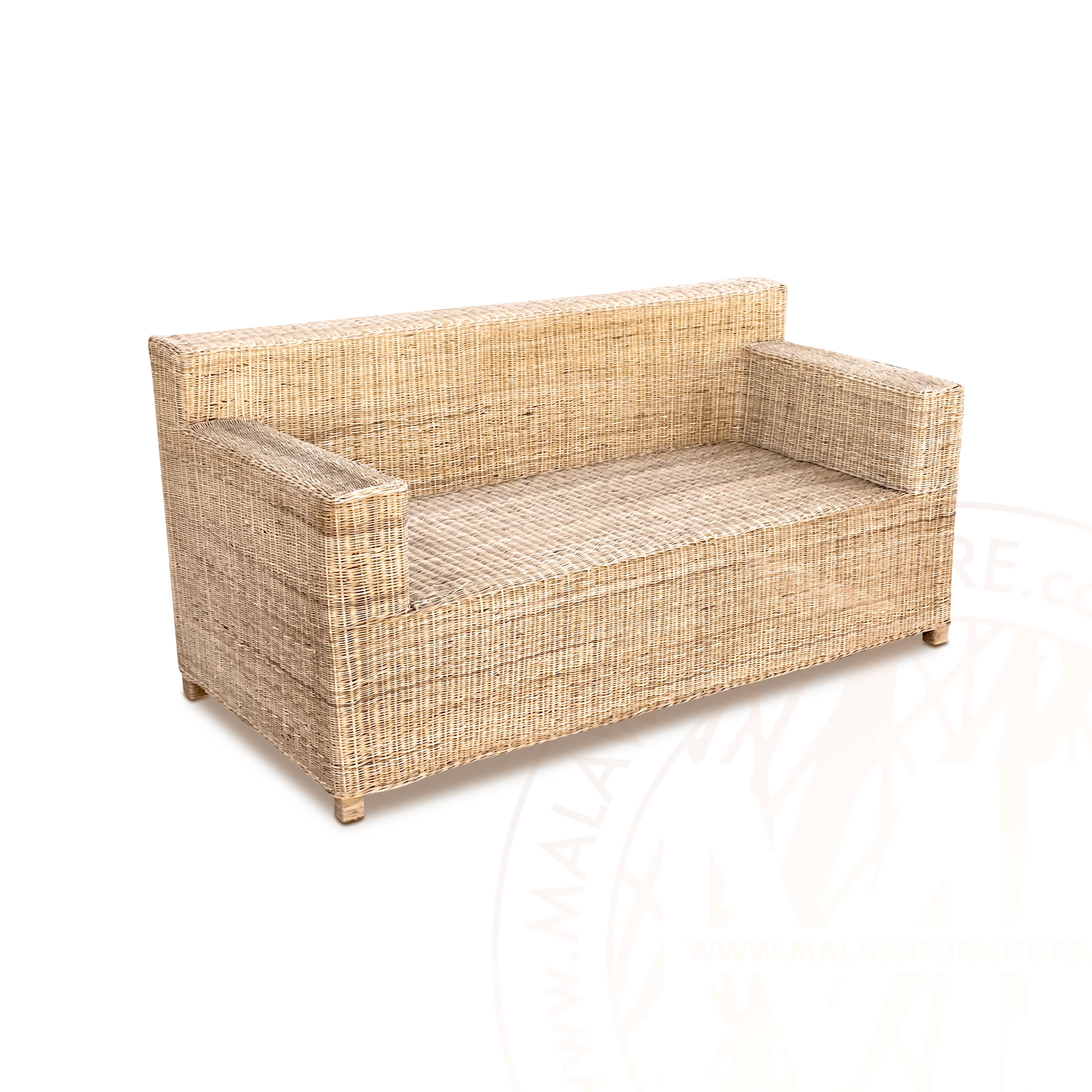 BOX Malawi Couch β Two Seater hand weaved woven rattan cane chair malawi patio outdoor