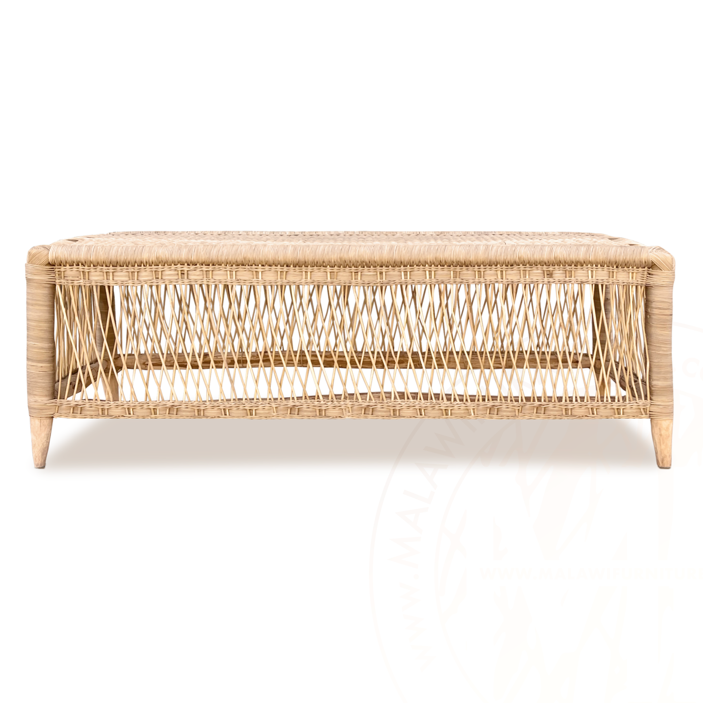 Classic Fancy Rectangular Bench Malawi Furniture hand weaved natural hand made rattan stool