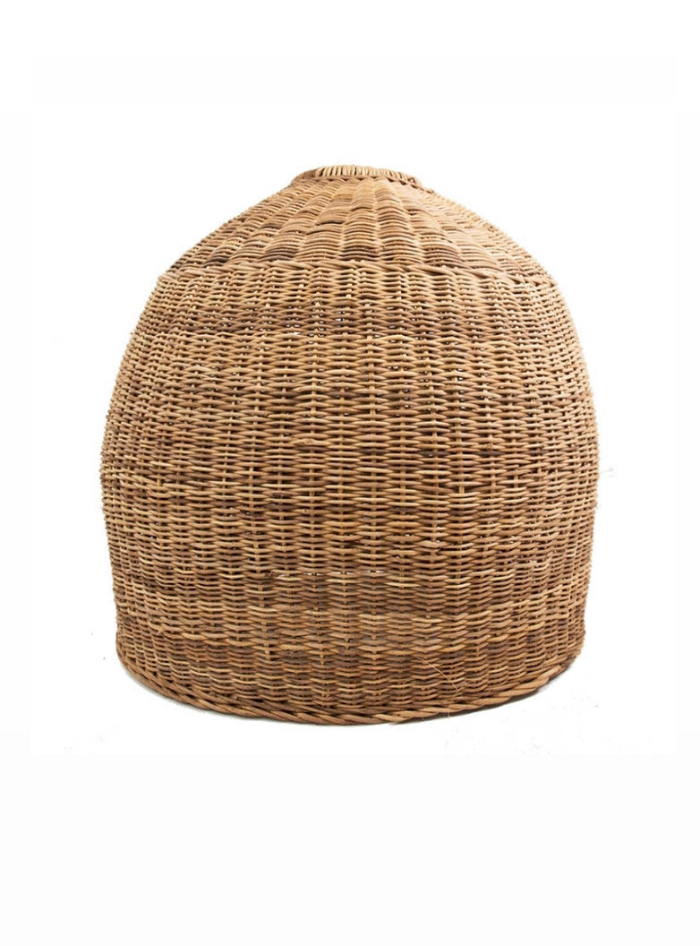 Handwoven Malawi rattan lampshade blends exquisite design with intricate detail. Enhance your space with its unique texture and enjoy the beautiful, softly dappled light.