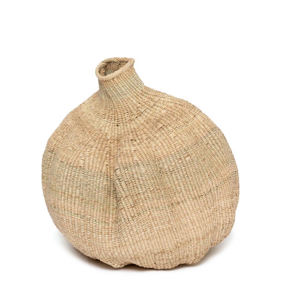 Handwoven Garlic Gourd Basket! Made by skilled Ndebele women weavers in Zimbabwe, each basket is one-of-a-kind and supports their livelihood. These decorative baskets are perfect for adding natural materials to your interior.