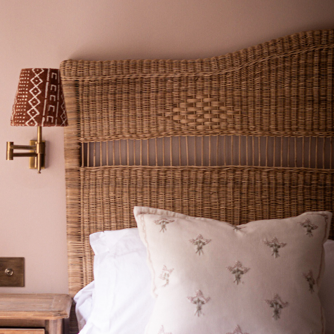 Malawi Furniture Original Headboard cane weave wave