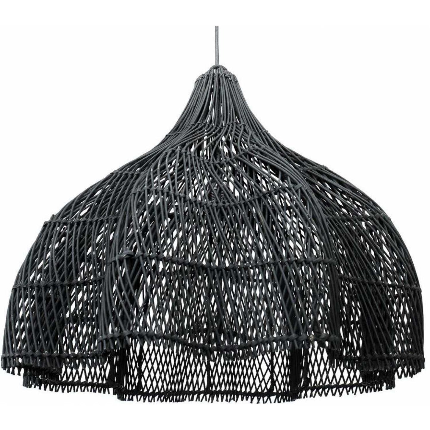 Scalloped Pendant Lampshade BLACK