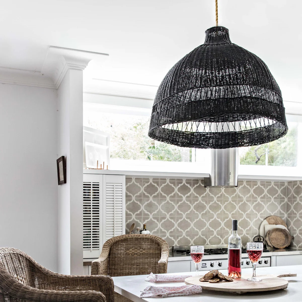 Traditional Cane Pendant Lampshade Malawi rattan
