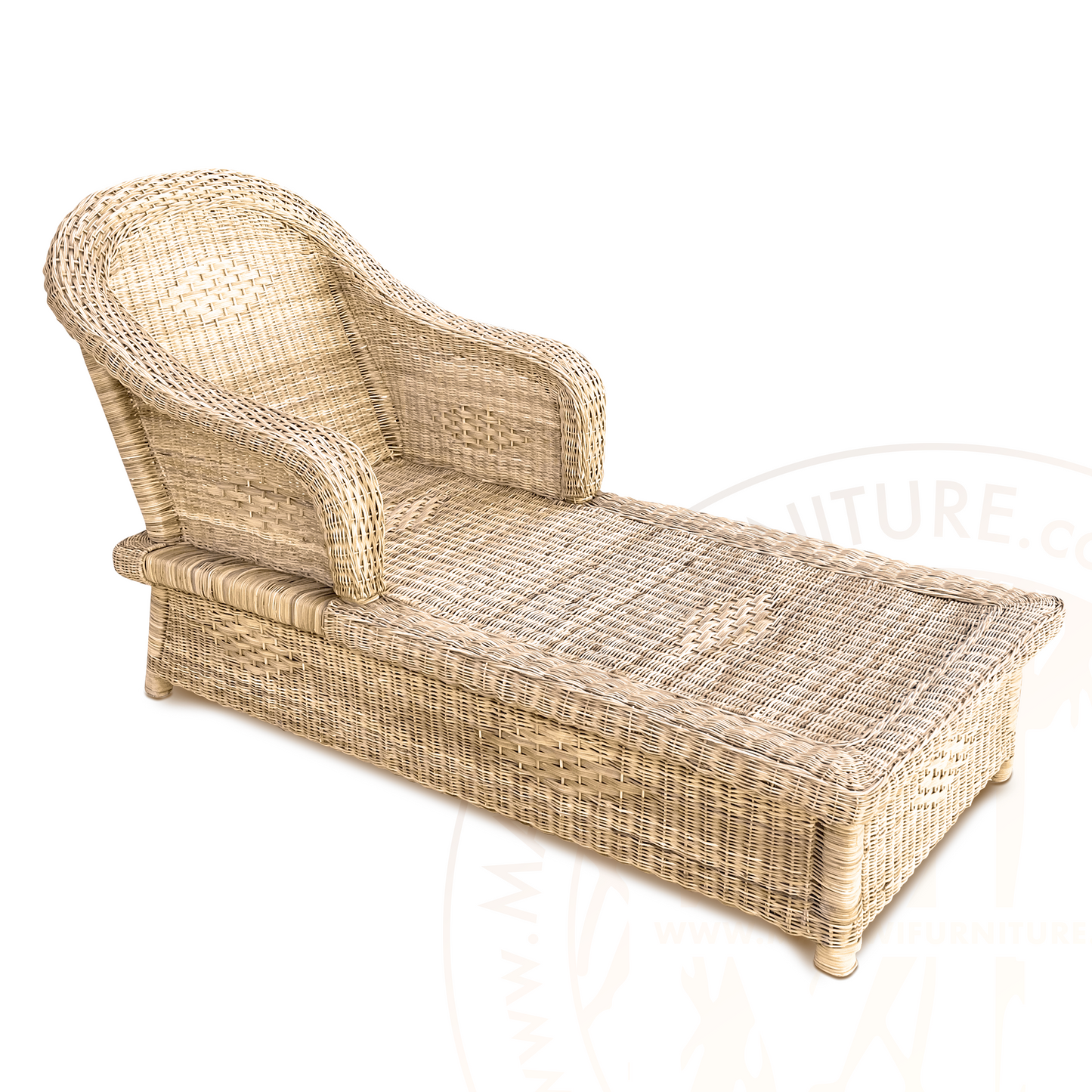 Malawi Classic Lounger outdoor patio sun bed recliner cane