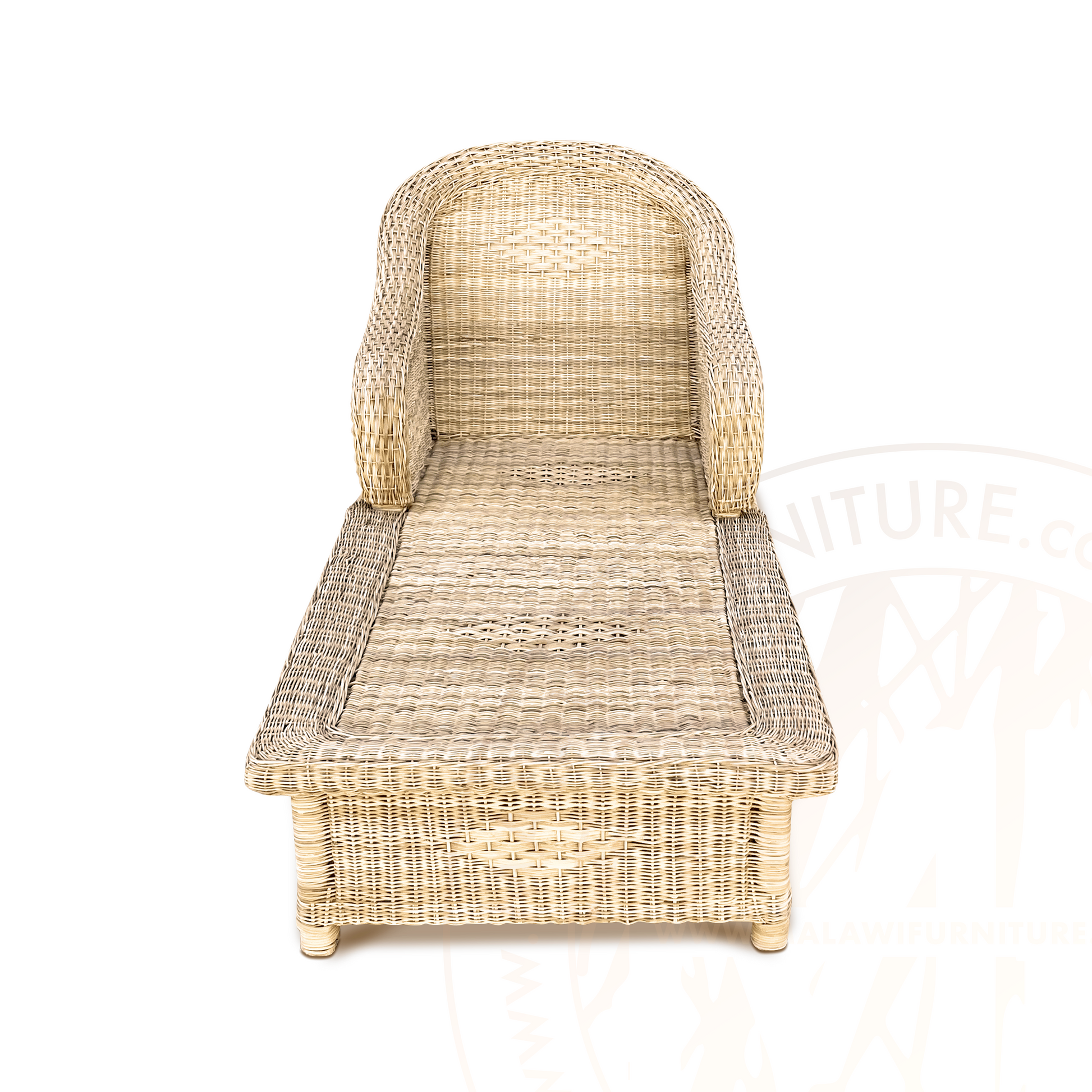 Malawi Classic Lounger outdoor patio sun bed recliner cane