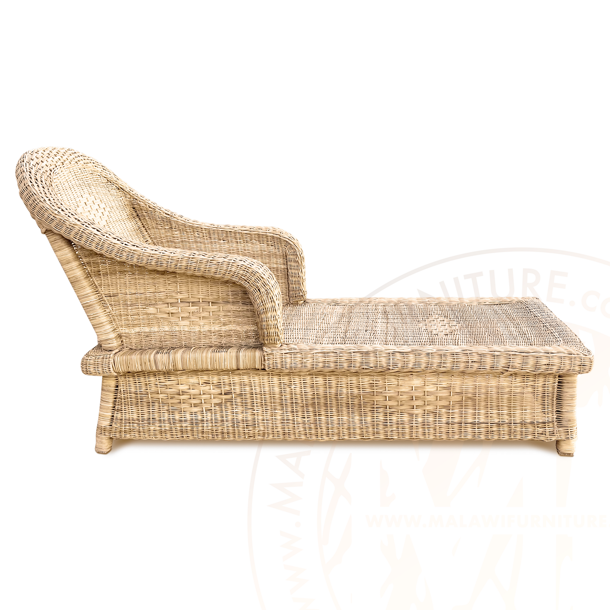 Malawi Classic Lounger outdoor patio sun bed recliner cane