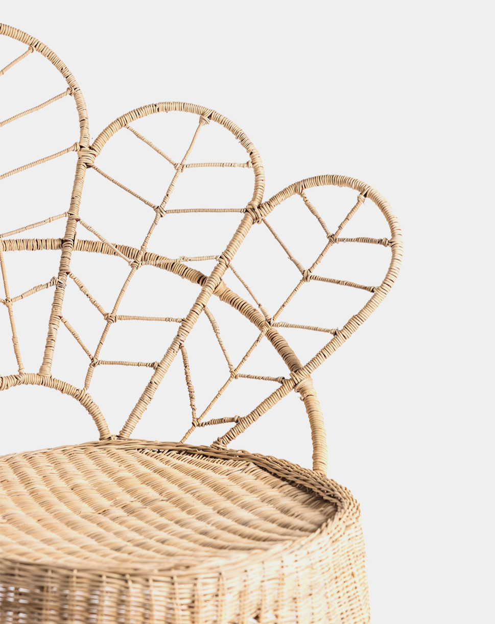 Malawi cane flower chair occasional piece