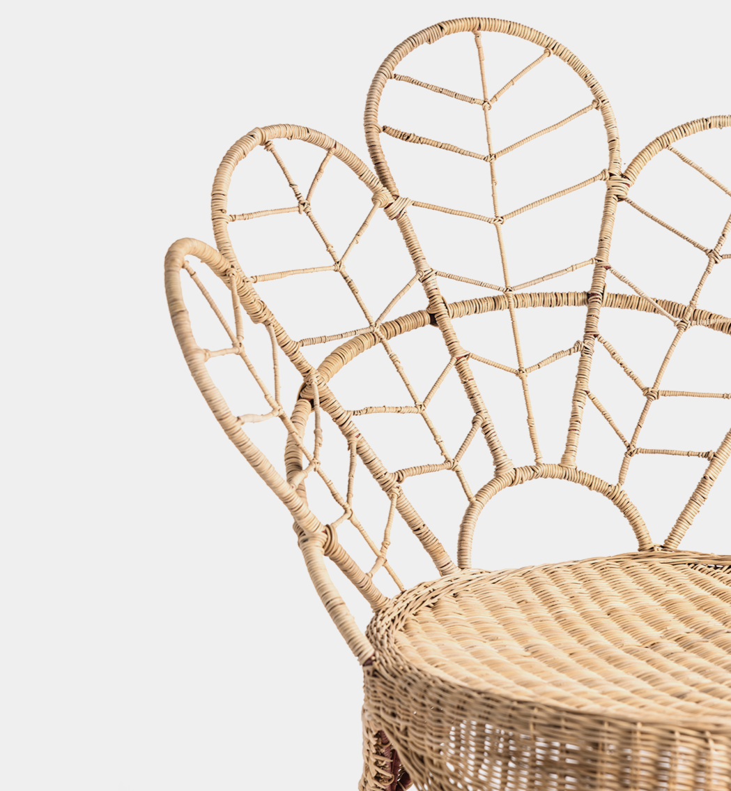 Malawi cane flower chair occasional piece