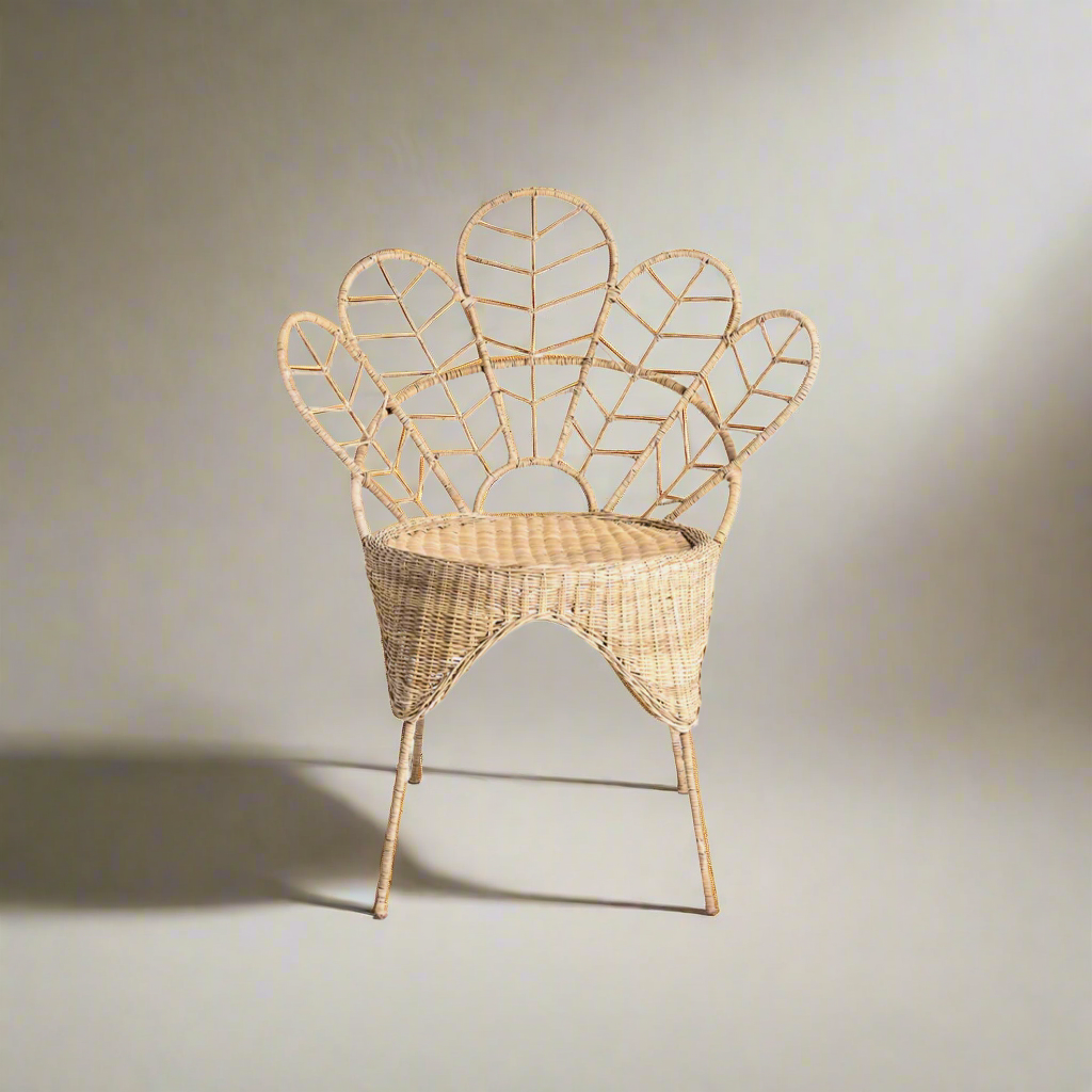 Malawi cane flower chair occasional piece