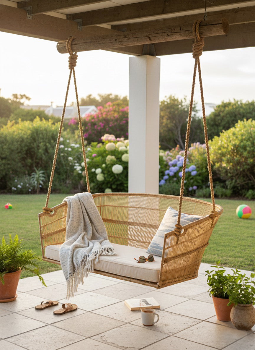 Traditional 2-Seat Hanging Loveseat Chair