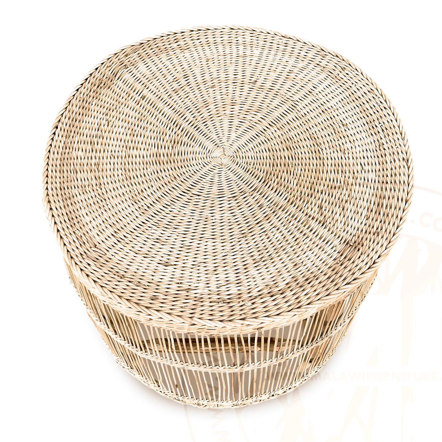 Round Malawi Table hand weaved woven rattan cane side table coffee
