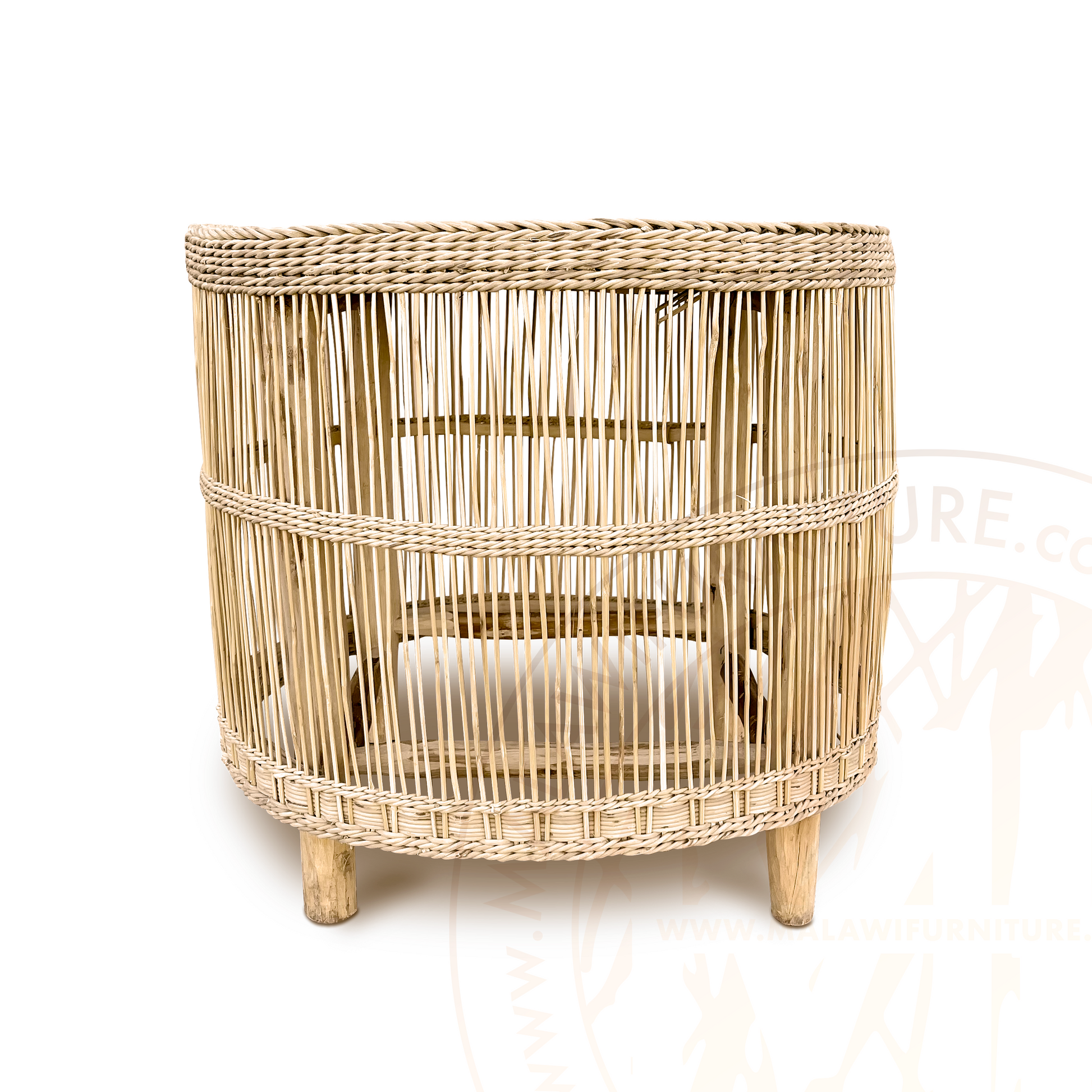 Round Malawi Table hand weaved woven rattan cane side table coffee