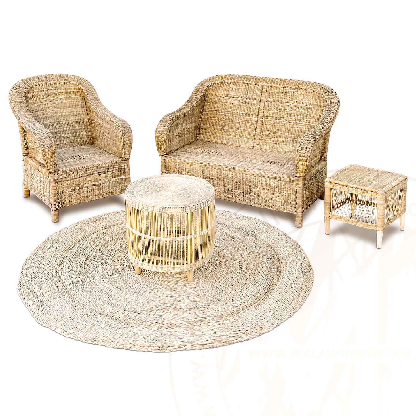 Classic Malawi Couch Set (with Round Table & Fancy Side Table) lounge suite patio