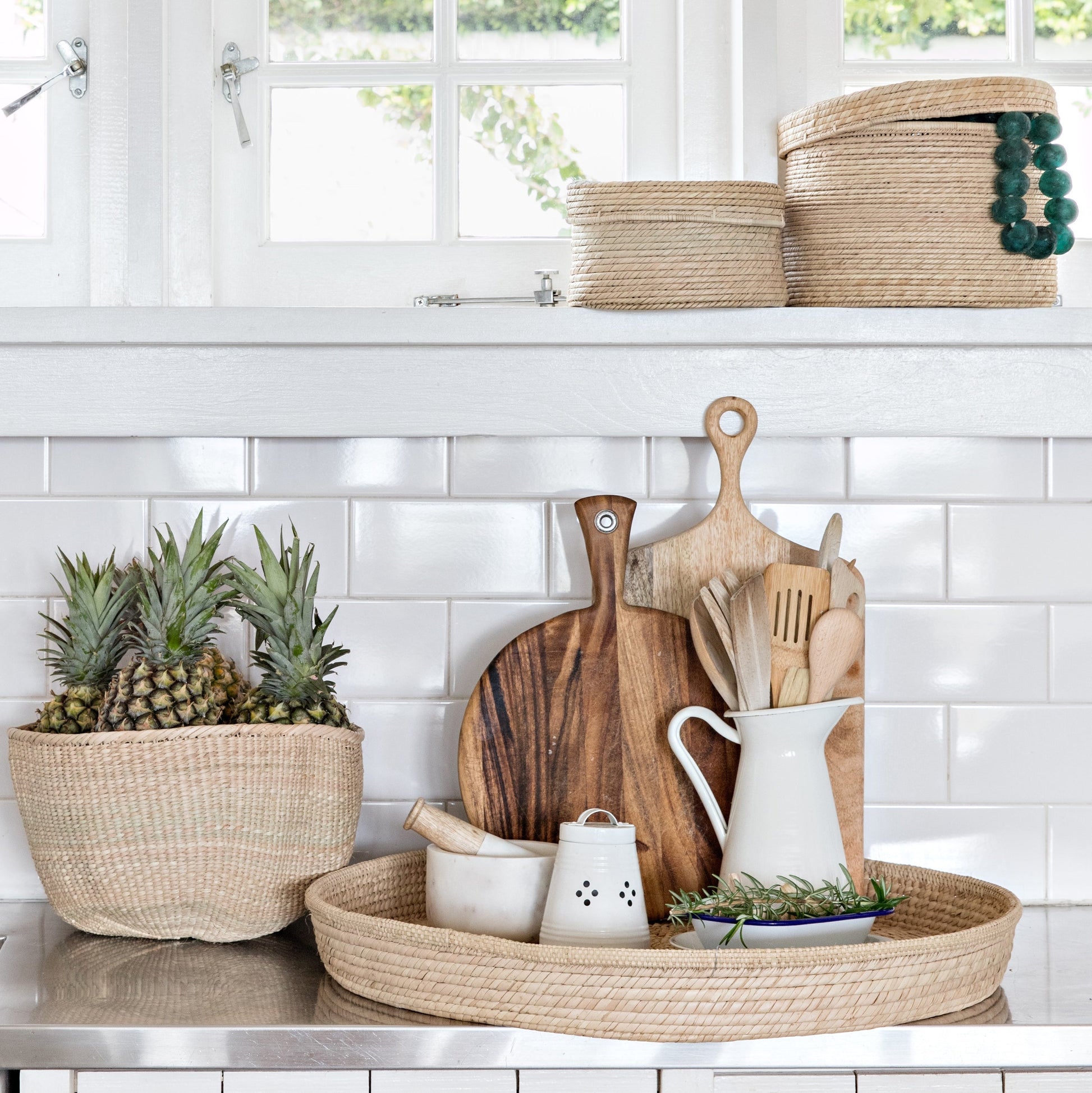Round Ilala Cane Trays catch all