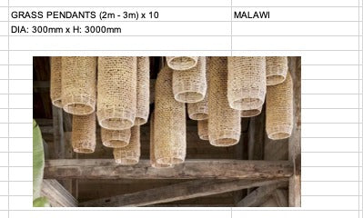 Customised Grass Pendant (Tubes)