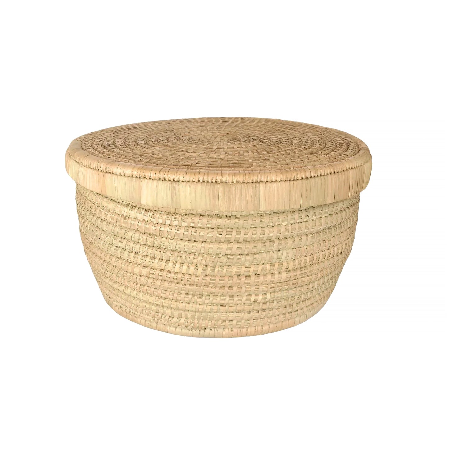 Mini Woven Storage Basket with Lid cane