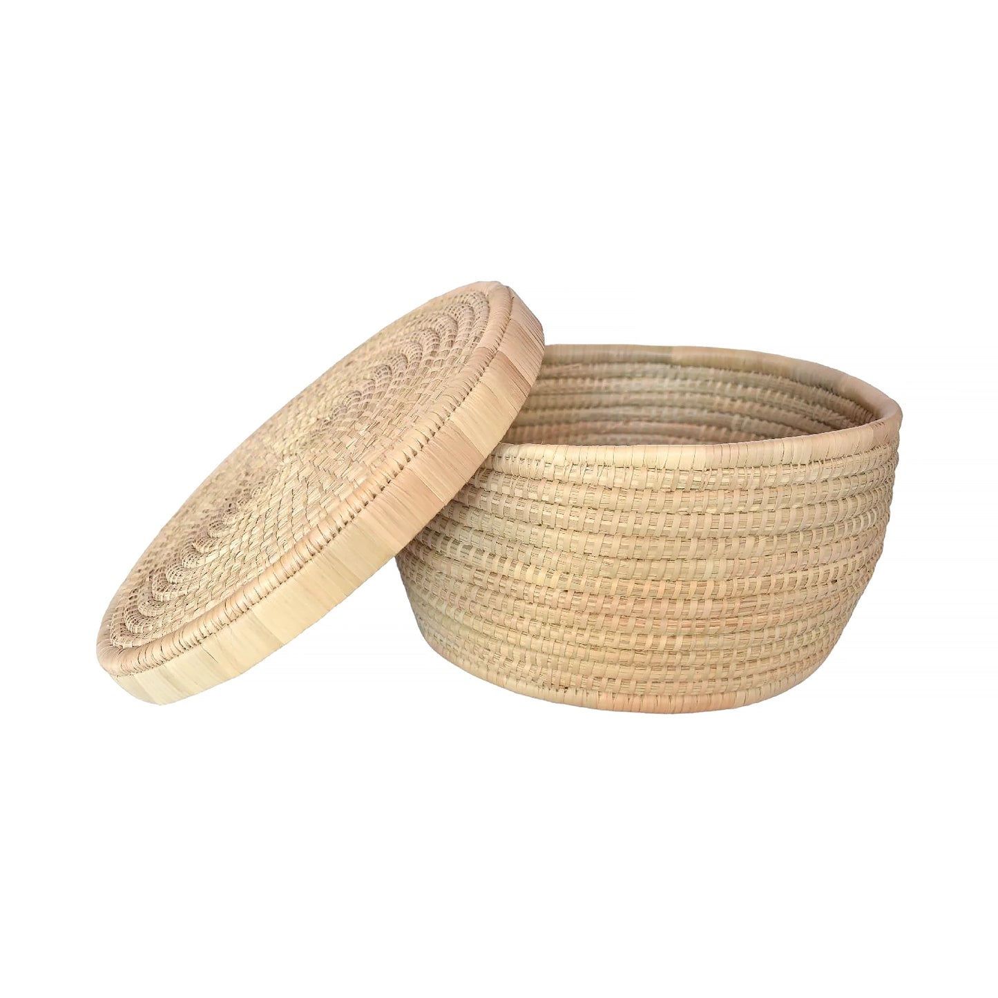 Mini Woven Storage Basket with Lid cane