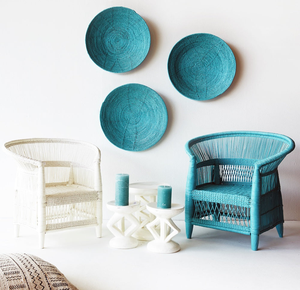 Malawi kids chair hand weaved woven children play seat cute white colours