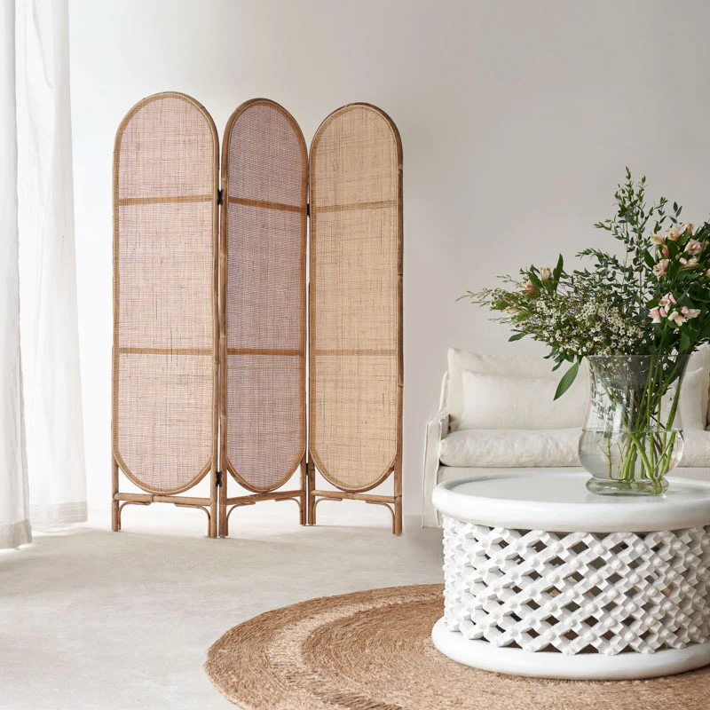 Bamileke Coffee Table (White) - Handmade in Cameroon
