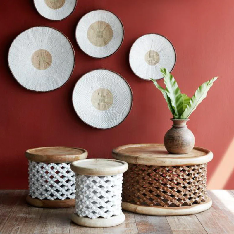 Bamileke Coffee Table (Natural) - Handmade in Cameroon