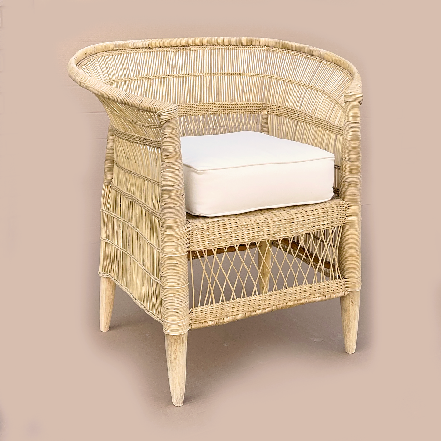 Single Cushion for Traditional Malawi Cane Chair Bull Demin 230gsm