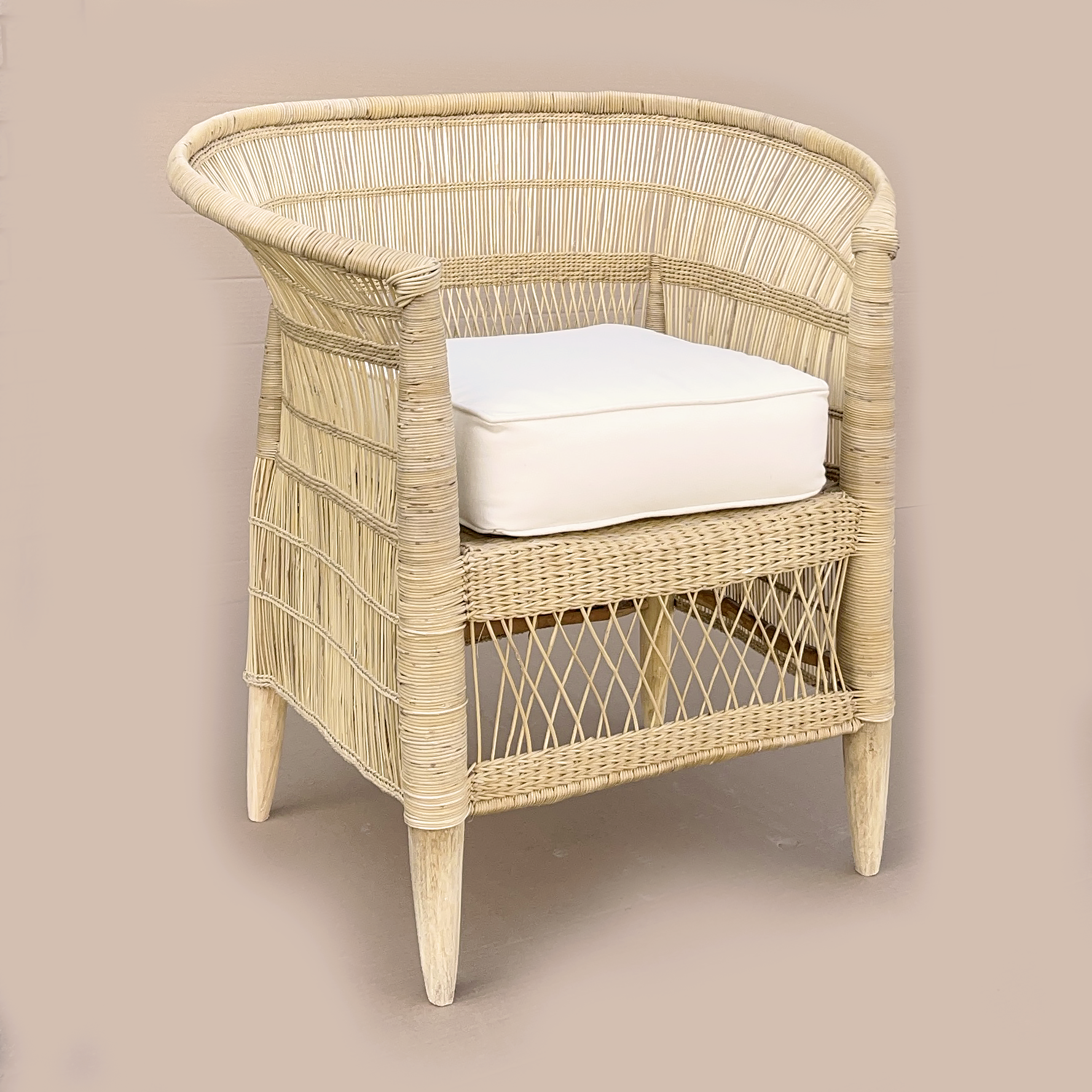 Single Cushion for Traditional Malawi Cane Chair Bull Demin 230gsm