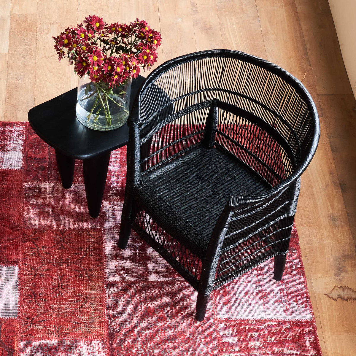 Traditional Malawi Cane Chair (Black)