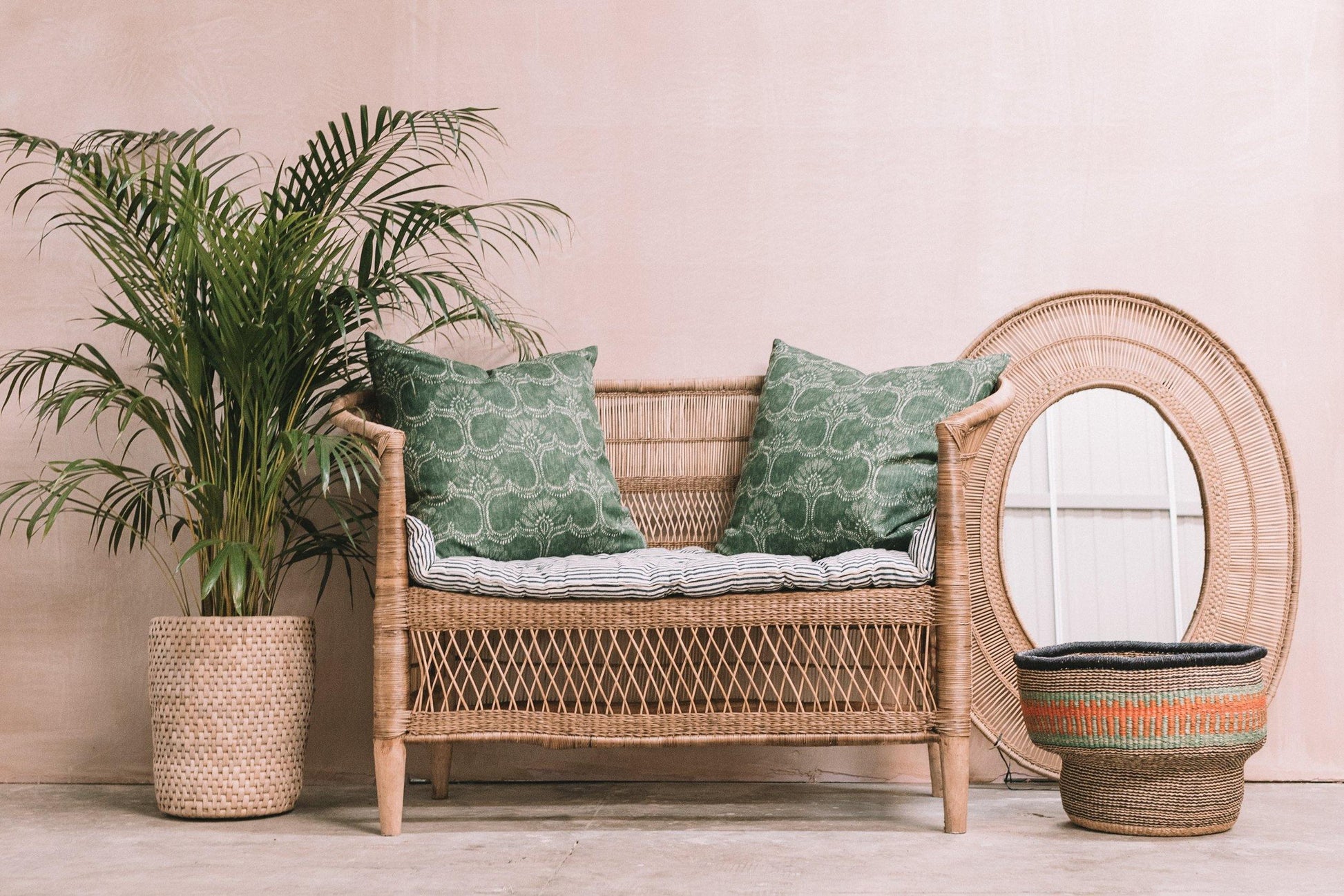 Two Seater Traditional Malawi Cane Chair