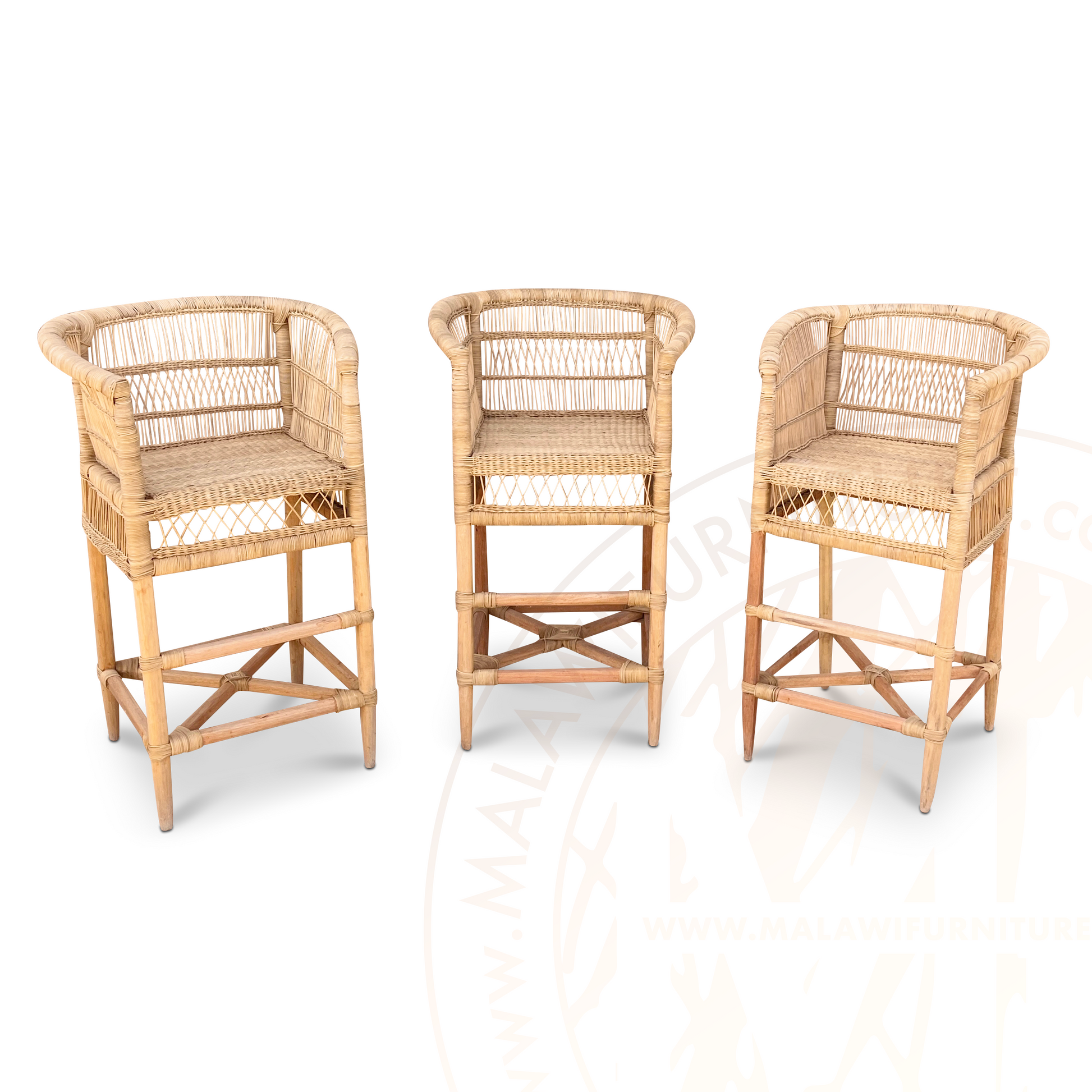 three Traditional Bar Stool Chairs