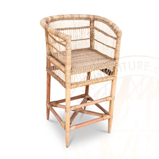 Traditional Bar Stool Chair malawi woven rattan