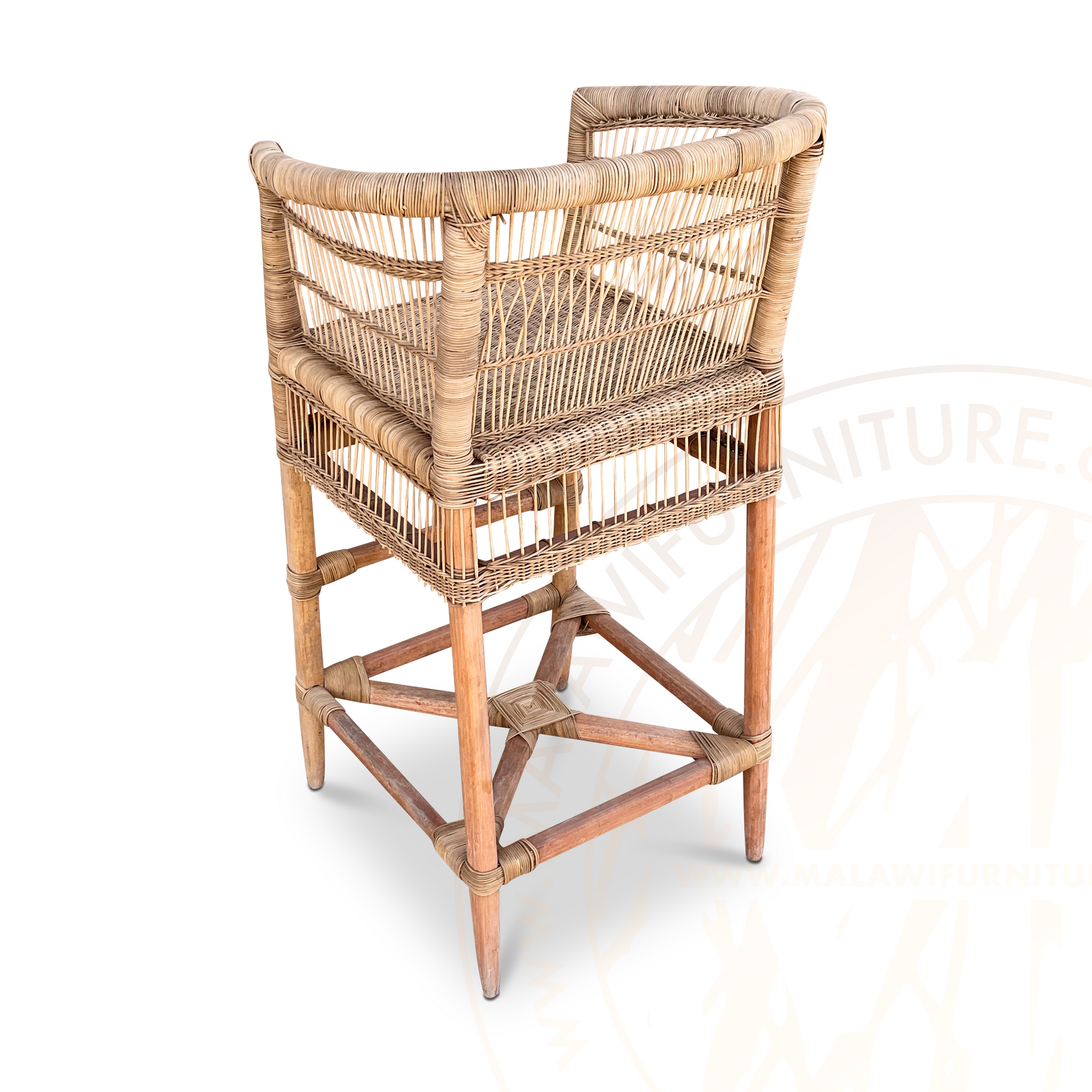 Traditional Bar Stool Chair malawi woven rattan