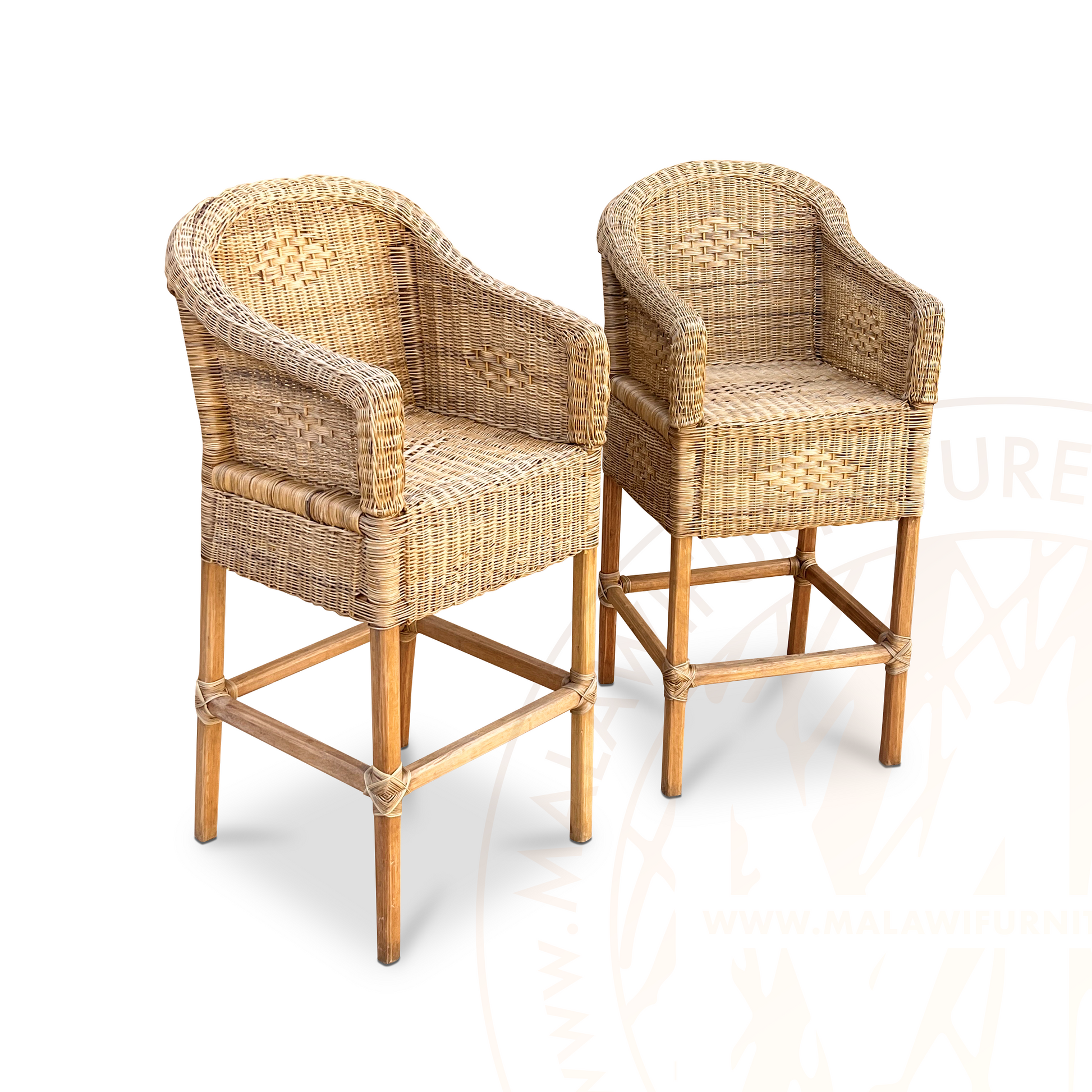 two Classic Bar Stools Chairs with Arms luxury
