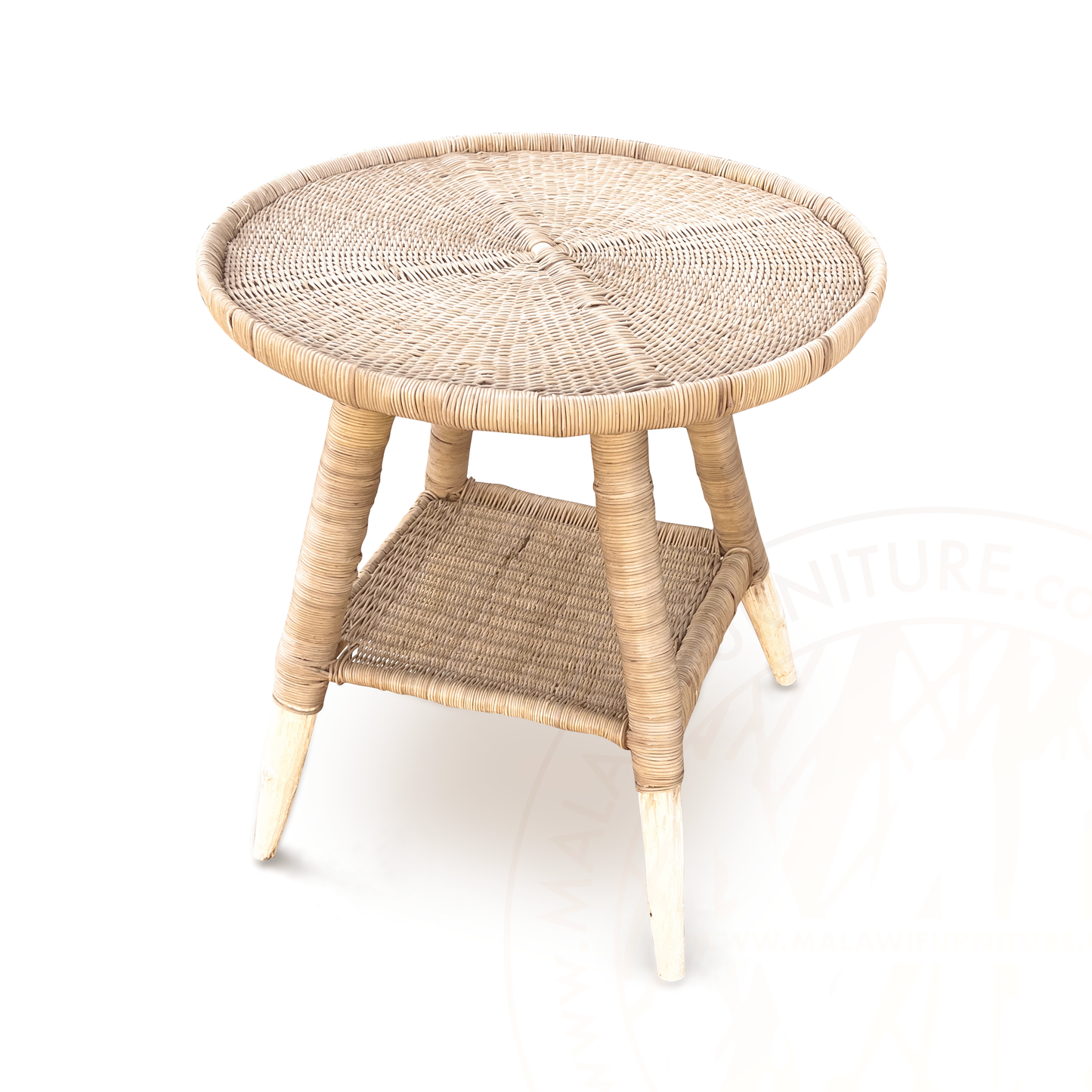 RoundTop Side table Malawi Table hand weaved woven rattan cane side table coffee