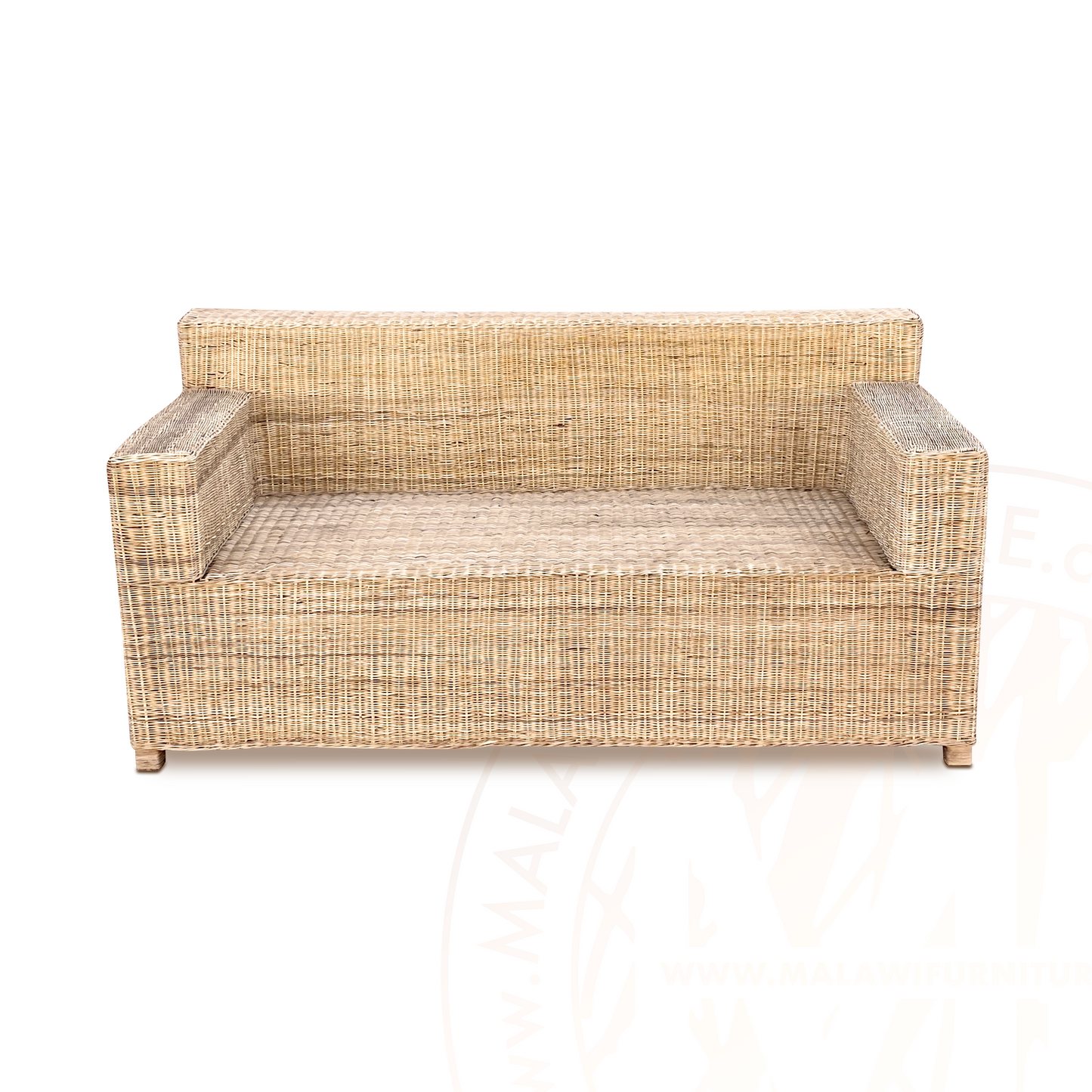 BOX Malawi Couch two Seater hand weaved woven rattan cane chair malawi with cushion