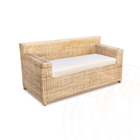 BOX Malawi Couch – Two Seater hand weaved woven rattan cane chair malawi with cushion