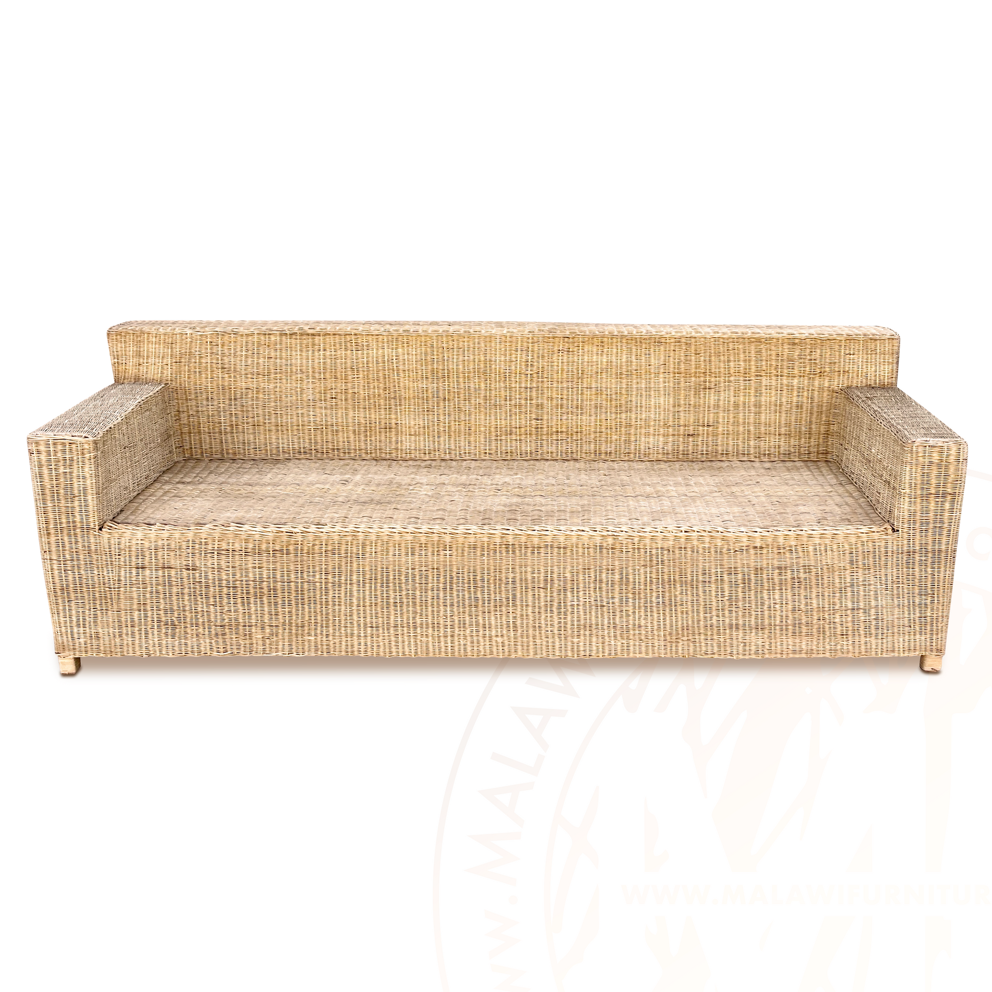 BOX Malawi Couch three Seater hand weaved woven rattan cane chair malawi with cushion