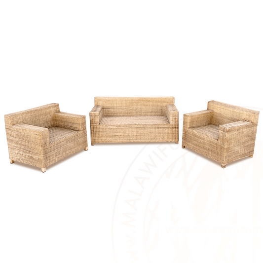BOX Malawi Couch Set (Option 2) hand weaved woven rattan cane chair malawi with cushion