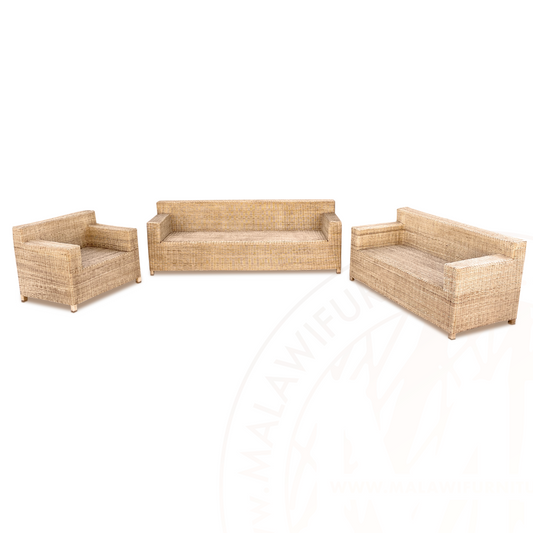 BOX Malawi Couch Set (Option 3) hand weaved woven rattan cane chair malawi with cushion