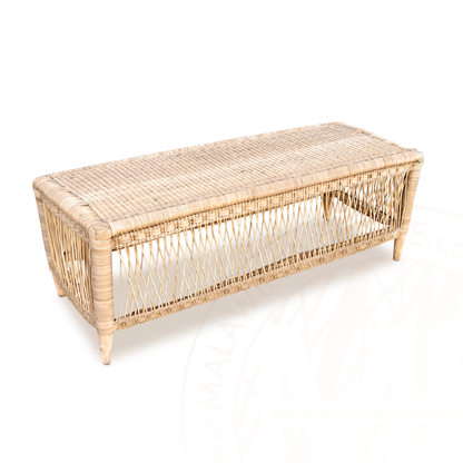 Classic Fancy Rectangular Bench Malawi Furniture hand weaved natural hand made rattan stool 120cm