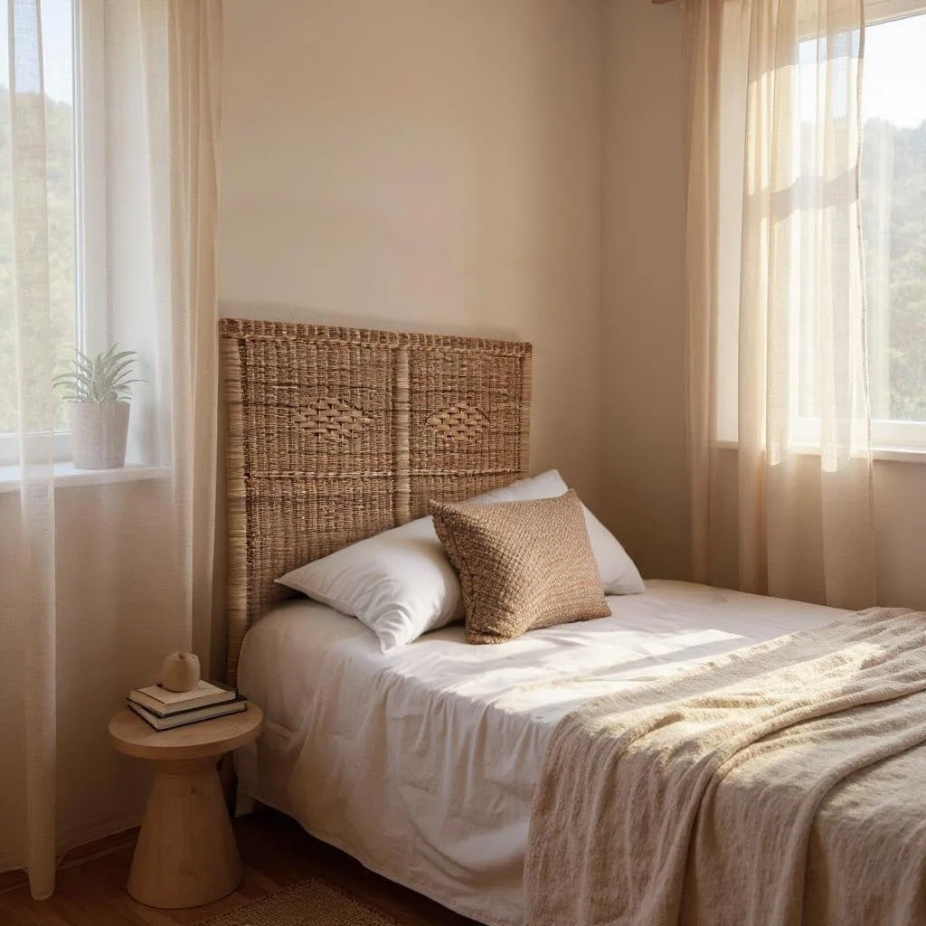 Solid Malawi cane headboard rattan woven 