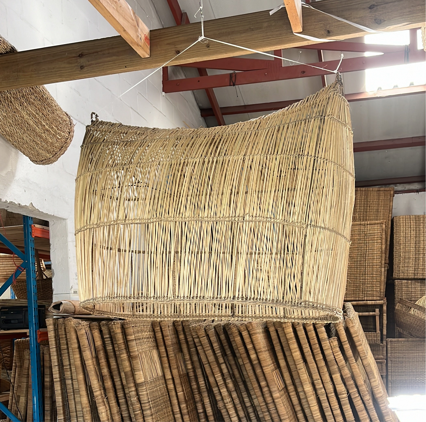 Malawi Furniture - Bwato Canoe Lampshade Large. 2 light bulbs. In Factory