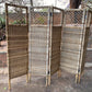 Room divider privacy screen adjustable folding wood rattan weave cane boho