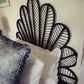 Cane flower headboard black